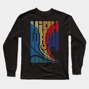 Surf wave colourful Typography Long Sleeve T-Shirt